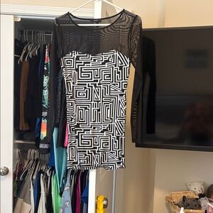 Forever 21 Black and White Maze Dress